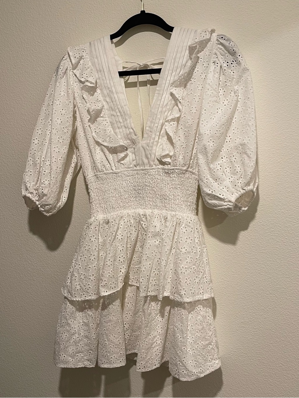 Forever 21 White Eyelet Ruffle Tiered Mini Dress - Elegant Summer Style
